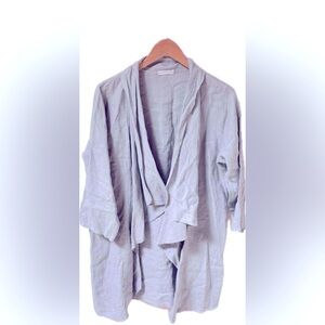 Made In Italy 100% Lilac Linen Open Front Cardigan Jacket